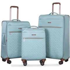 Travelhouse 3 Piece Luggage Set Softside Expandable Lightweight Suitcase with Spinner Wheels.(Light Green)