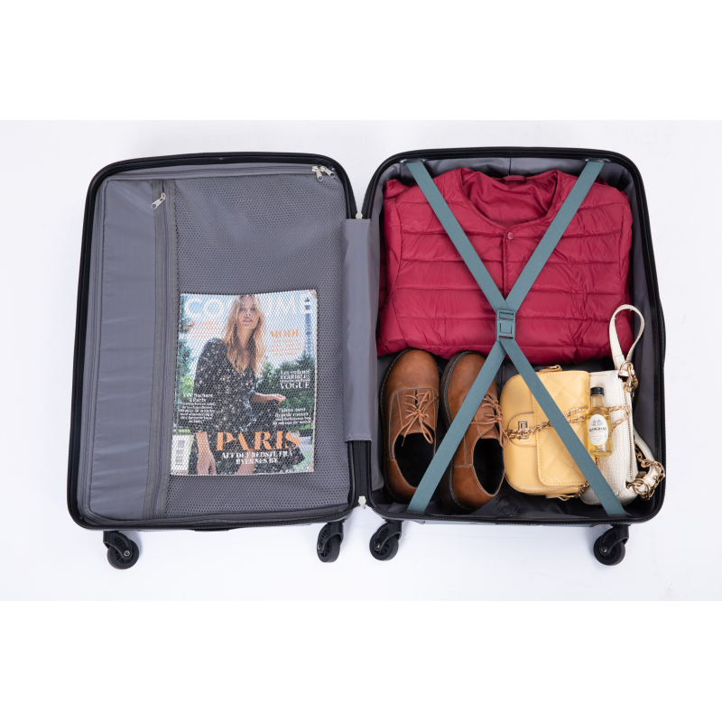 Expandable 3 Piece Luggage Sets PC Lightweight & Durable Suitcase with Two Hooks, Spinner Wheels, TSA Lock, (21/25/29) Dark Green