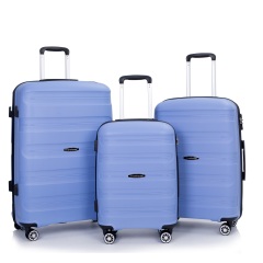 Maleta rígida con ruedas giratorias, juegos de equipaje de PP, maleta ligera y duradera con cerradura TSA, juego de 3 piezas (20/24/28), azul purpúreo