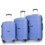 Hartschalen-Koffer mit Drehrädern, PP-Gepäcksets, leichter, robuster Koffer mit TSA-Schloss, 3-teiliges Set (20/24/28), violettblau