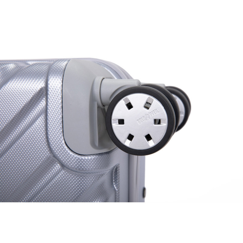 범용 무소음 항공기 바퀴가 장착된 순수 PC 16" 하드 케이스 수하물 컴퓨터 케이스 실버