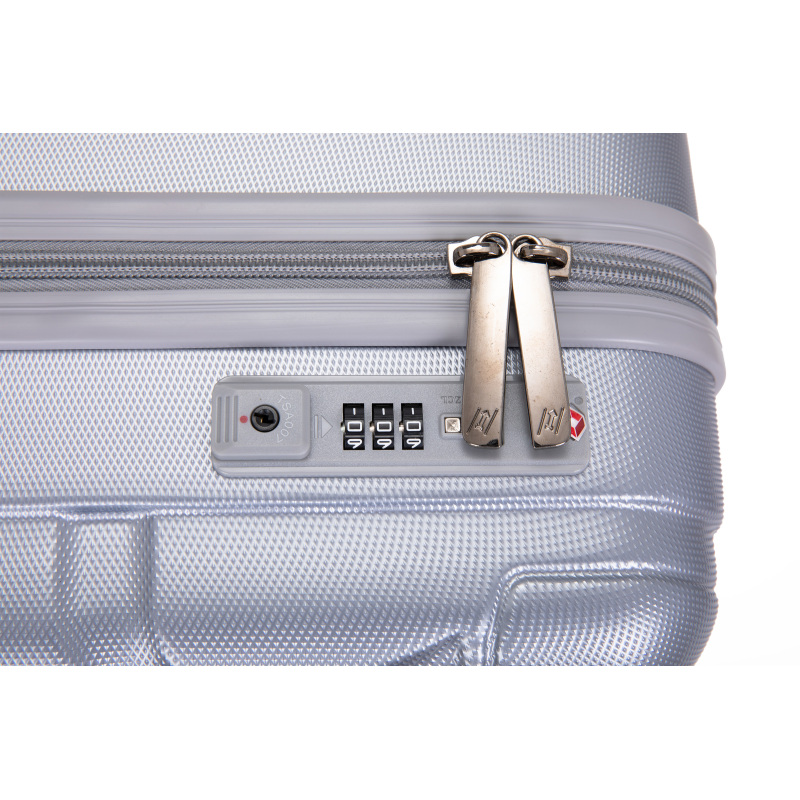 범용 무소음 항공기 바퀴가 장착된 순수 PC 16" 하드 케이스 수하물 컴퓨터 케이스 실버