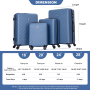 luggage 4-piece ABS lightweight suitcase with rotating wheels, 24 inch and 28 inch with TSA lock, (16/20/24/28) Blue