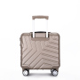 Pure PC 16" Hard Case Luggage Computer Case With Universal Silent Aircraft Wheels Gold