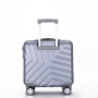 Pure PC 16" Hard Case Luggage Computer Case With Universal Silent Aircraft Wheels Silver