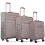 Travelhouse 3 Piece Luggage Set Softside Expandable Lightweight Suitcase with Spinner Wheels.(Khaki)