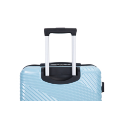 Ensembles de bagages 3 pièces PC + ABS Valise légère avec deux crochets, roulettes pivotantes (20/24/28) Bleu aqua