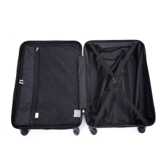 Ensembles de bagages 3 pièces PC + ABS Valise légère avec deux crochets, roulettes pivotantes (20/24/28) Bleu aqua