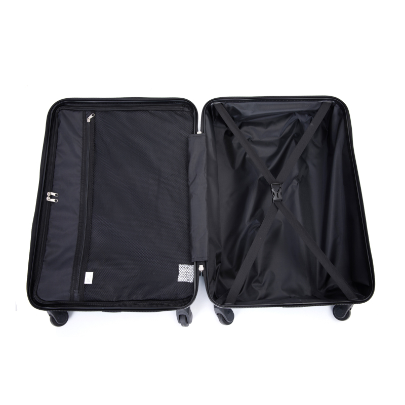 3 Piece Luggage Sets PC+ABS Lightweight Suitcase with Two Hooks, Spinner Wheels, (20/24/28) Aqua Blue 