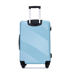 Ensembles de bagages 3 pièces PC + ABS Valise légère avec deux crochets, roulettes pivotantes (20/24/28) Bleu aqua