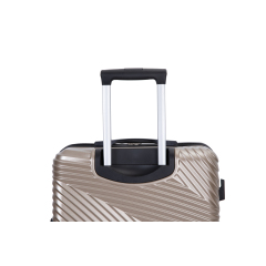 Ensembles de bagages 3 pièces PC + ABS, valise légère avec deux crochets, roues pivotantes, (20/24/28) doré