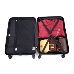 Ensembles de bagages 3 pièces PC + ABS, valise légère avec deux crochets, roues pivotantes, (20/24/28) doré