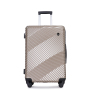 3 Piece Luggage Sets PC+ABS Lightweight Suitcase with Two Hooks, Spinner Wheels, (20/24/28) Gold 