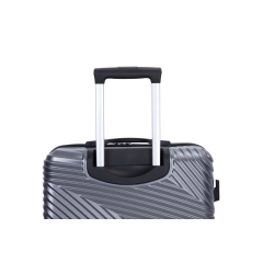 Ensembles de bagages 3 pièces PC + ABS valise légère avec deux crochets, roues pivotantes, (20/24/28) gris