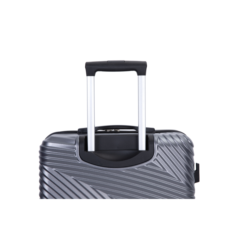 3 Piece Luggage Sets PC+ABS Lightweight Suitcase with Two Hooks, Spinner Wheels, (20/24/28) Gray