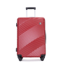 3 Piece Luggage Sets PC+ABS Lightweight Suitcase with Two Hooks, Spinner Wheels, (20/24/28) Red 