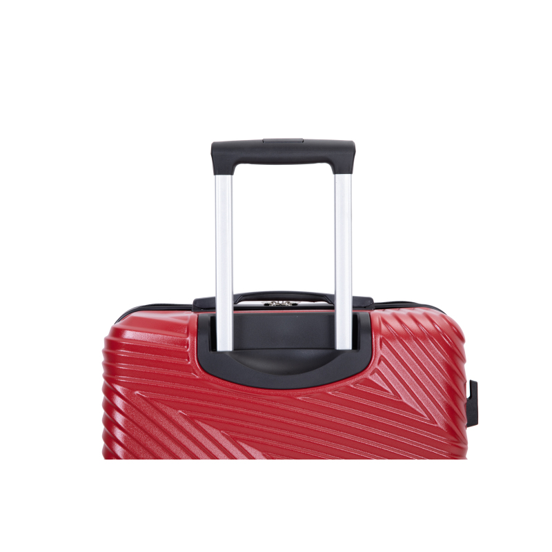 3 Piece Luggage Sets PC+ABS Lightweight Suitcase with Two Hooks, Spinner Wheels, (20/24/28) Red 