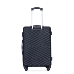 luggage 4-piece ABS lightweight suitcase with rotating wheels, 24 inch and 28 inch with TSA lock, (16/20/24/28) Black