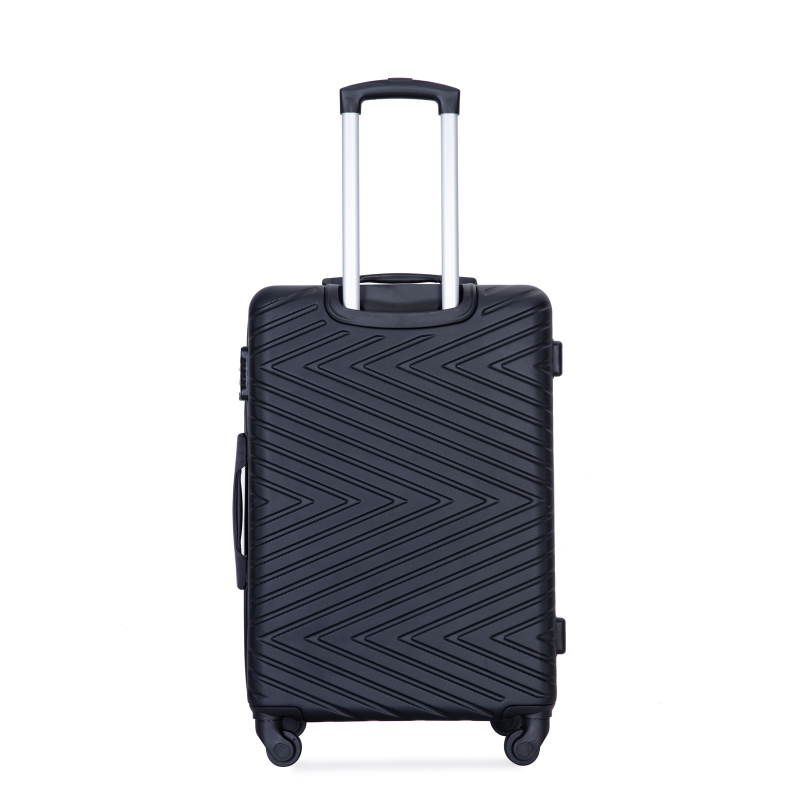 luggage 4-piece ABS lightweight suitcase with rotating wheels, 24 inch and 28 inch with TSA lock, (16/20/24/28) Black