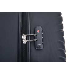 luggage 4-piece ABS lightweight suitcase with rotating wheels, 24 inch and 28 inch with TSA lock, (16/20/24/28) Black