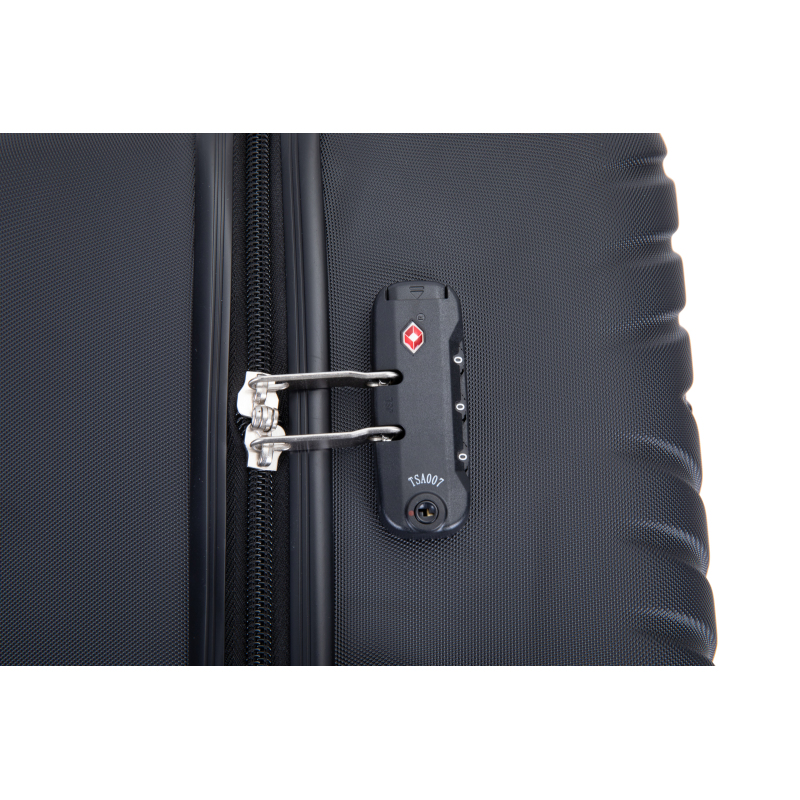 luggage 4-piece ABS lightweight suitcase with rotating wheels, 24 inch and 28 inch with TSA lock, (16/20/24/28) Black