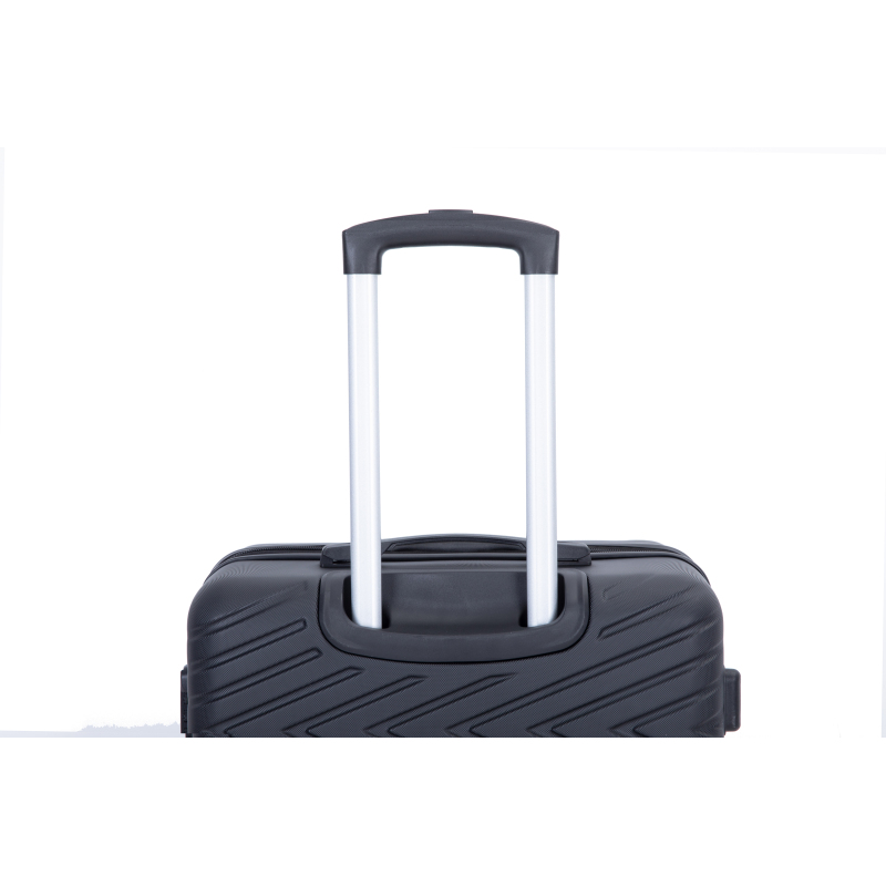 luggage 4-piece ABS lightweight suitcase with rotating wheels, 24 inch and 28 inch with TSA lock, (16/20/24/28) Black