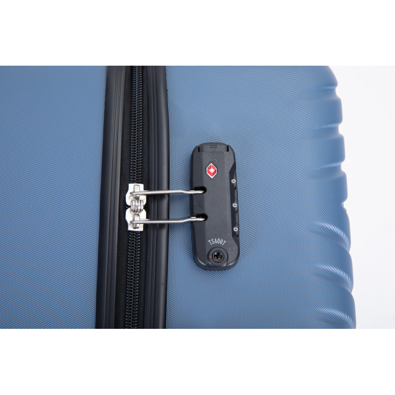 luggage 4-piece ABS lightweight suitcase with rotating wheels, 24 inch and 28 inch with TSA lock, (16/20/24/28) Blue
