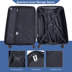 luggage 4-piece ABS lightweight suitcase with rotating wheels, 24 inch and 28 inch with TSA lock, (16/20/24/28) Blue