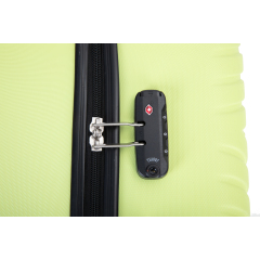 luggage 4-piece ABS lightweight suitcase with rotating wheels, 24 inch and 28 inch with TSA lock, (16/20/24/28) Fluorescent Green
