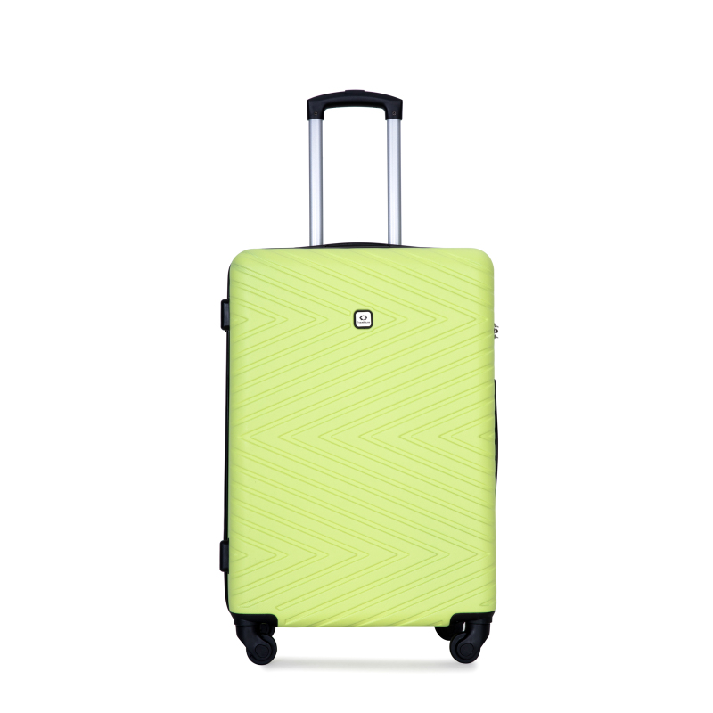 luggage 4-piece ABS lightweight suitcase with rotating wheels, 24 inch and 28 inch with TSA lock, (16/20/24/28) Fluorescent Green