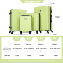 luggage 4-piece ABS lightweight suitcase with rotating wheels, 24 inch and 28 inch with TSA lock, (16/20/24/28) Fluorescent Green