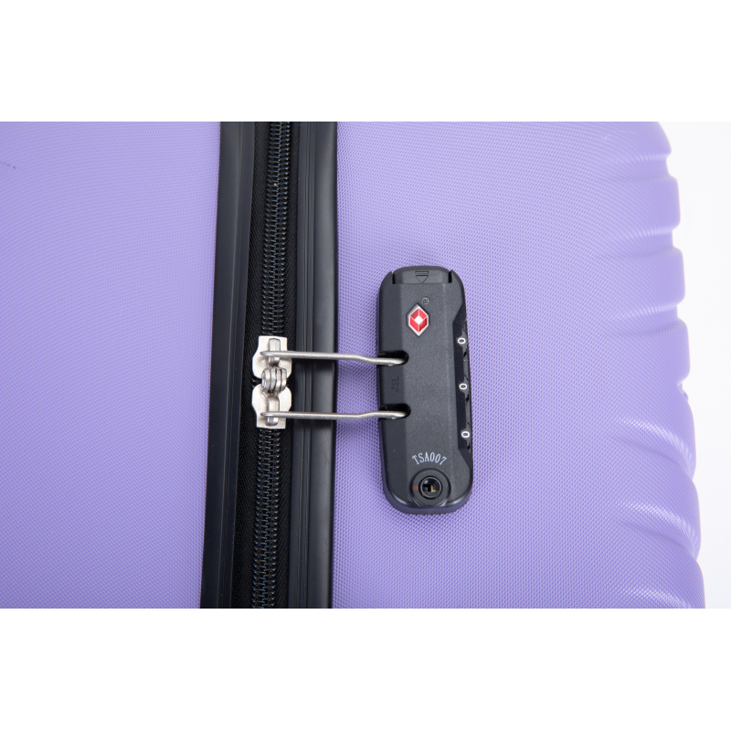 luggage 4-piece ABS lightweight suitcase with rotating wheels, 24 inch and 28 inch with TSA lock, (16/20/24/28) Light Purple