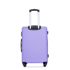 luggage 4-piece ABS lightweight suitcase with rotating wheels, 24 inch and 28 inch with TSA lock, (16/20/24/28) Light Purple