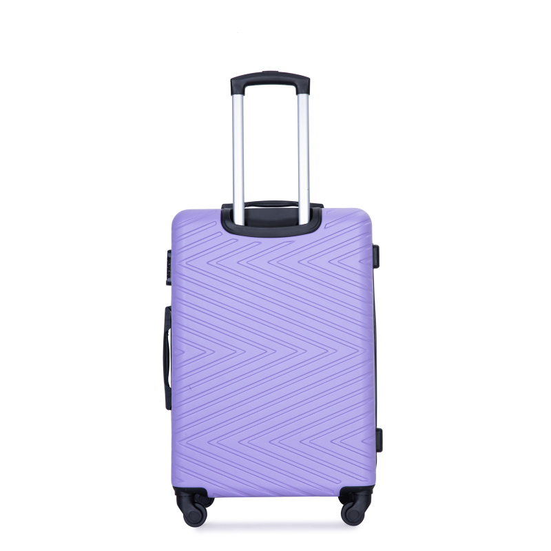luggage 4-piece ABS lightweight suitcase with rotating wheels, 24 inch and 28 inch with TSA lock, (16/20/24/28) Light Purple