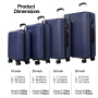 Travelhouse 4 Piece Hardshell Luggage Set Hardside Lightweight Suitcase with TSA Lock Spinner Wheels.(Dark green)