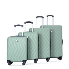 luggage 4-piece ABS lightweight suitcase with rotating wheels, 24 inch and 28 inch with TSA lock, (16/20/24/28) Olive Green
