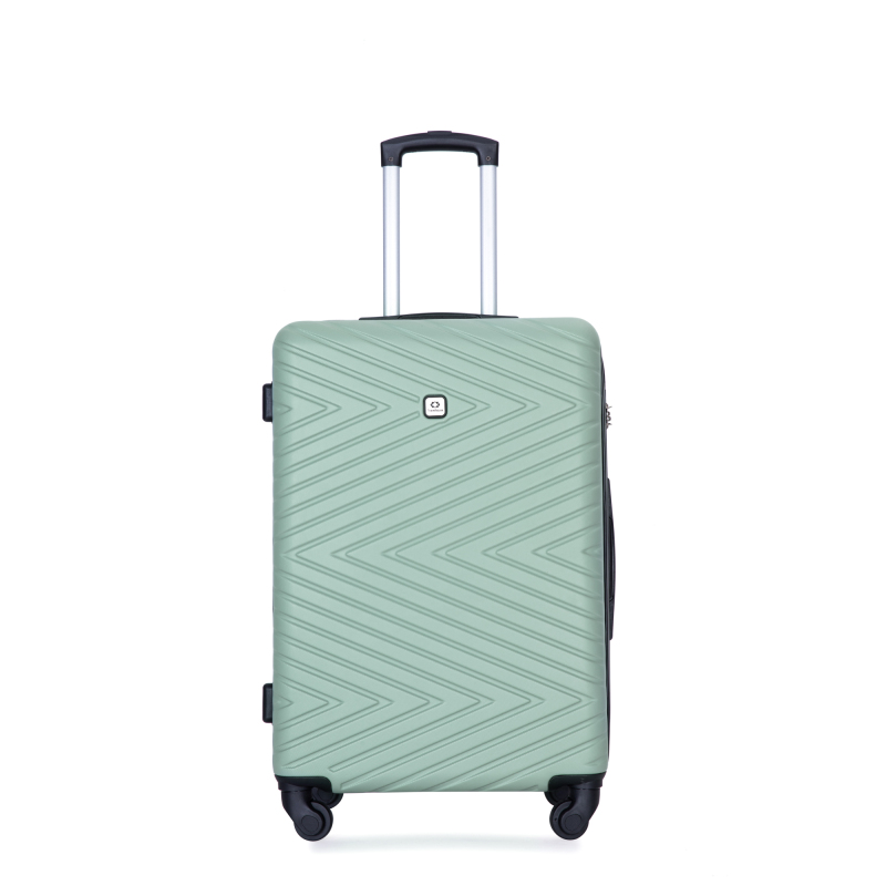 luggage 4-piece ABS lightweight suitcase with rotating wheels, 24 inch and 28 inch with TSA lock, (16/20/24/28) Olive Green