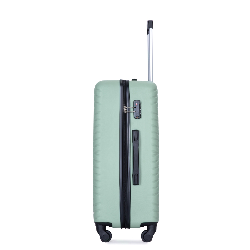 luggage 4-piece ABS lightweight suitcase with rotating wheels, 24 inch and 28 inch with TSA lock, (16/20/24/28) Olive Green