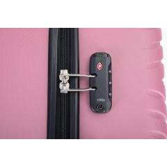 luggage 4-piece ABS lightweight suitcase with rotating wheels, 24 inch and 28 inch with TSA lock, (16/20/24/28) Pink