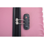 luggage 4-piece ABS lightweight suitcase with rotating wheels, 24 inch and 28 inch with TSA lock, (16/20/24/28) Pink