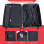 luggage 4-piece ABS lightweight suitcase with rotating wheels, 24 inch and 28 inch with TSA lock, (16/20/24/28) Red