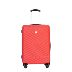 luggage 4-piece ABS lightweight suitcase with rotating wheels, 24 inch and 28 inch with TSA lock, (16/20/24/28) Red