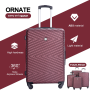 luggage 4-piece ABS lightweight suitcase with rotating wheels, 24 inch and 28 inch with TSA lock, (16/20/24/28) Wine Red