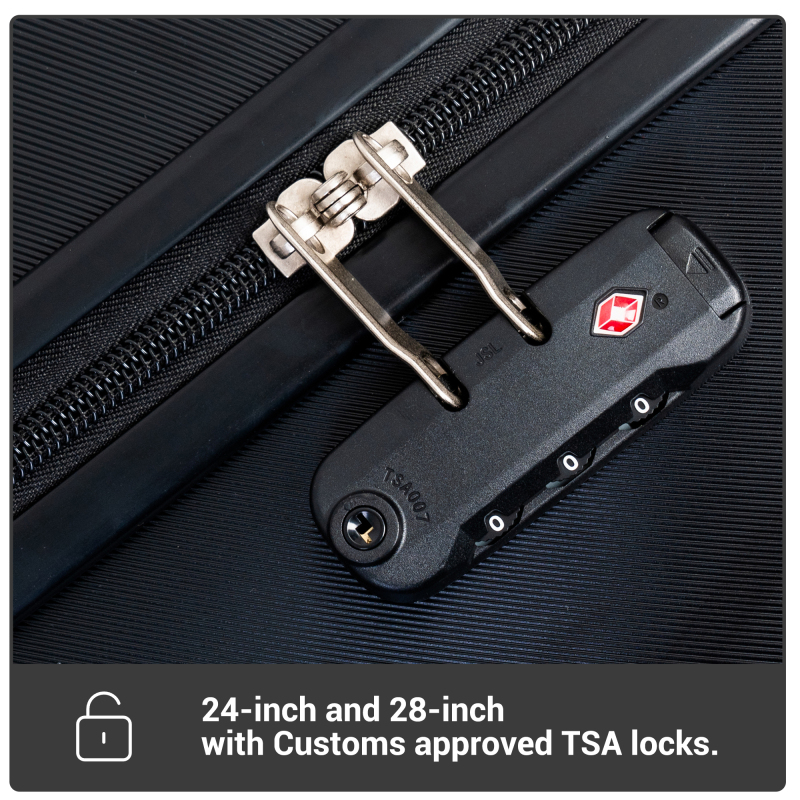 Tripcomp Luggage Sets 3 Piece,Travel Backpack Hardside Suitcase with Spinner Wheels Lightweight Carry On (Black)