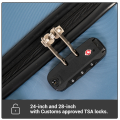 Tripcomp Gepäck-Set, 3-teilig, Reiserucksack, Hartschalenkoffer mit Spinner-Rädern, leichtes Handgepäck (blau)