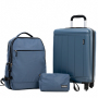 Tripcomp Luggage Sets 3 Piece,Travel Backpack Hardside Suitcase with Spinner Wheels Lightweight Carry On (Blue)