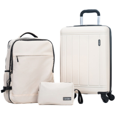 Tripcomp Luggage Sets 3 Piece,Travel Backpack Hardside Suitcase with Spinner Wheels Lightweight Carry On (White)