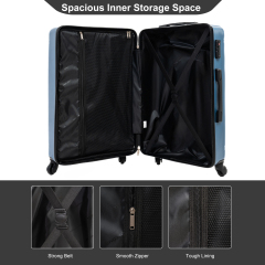 Tripcomp 6 Piece Hardside Luggage Sets Spinner Wheels with TSA Lock Lightweight Suitcase with backpacks(blue)Tripcomp 6 Piece Hardside Luggage Sets Spinner Wheels with TSA Lock Lightweight Suitcase with backpacks(Blue)