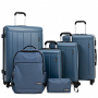 Tripcomp 6 Piece Hardside Luggage Sets Spinner Wheels with TSA Lock Lightweight Suitcase with backpacks(blue)Tripcomp 6 Piece Hardside Luggage Sets Spinner Wheels with TSA Lock Lightweight Suitcase with backpacks(Blue)