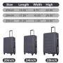 Travelhouse 3 Piece Hardside Luggage Set Hardshell Lightweight Suitcase with TSA Lock Spinner Wheels 20in24in28in.(Black)